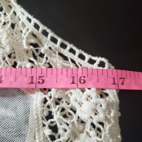 ☀ Express Womens Off White Sheer Embroidered Pullove - Picture 5 of 6